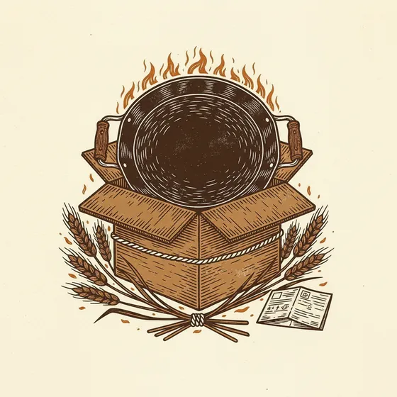 Caixa do pedido: ilustração em gravura