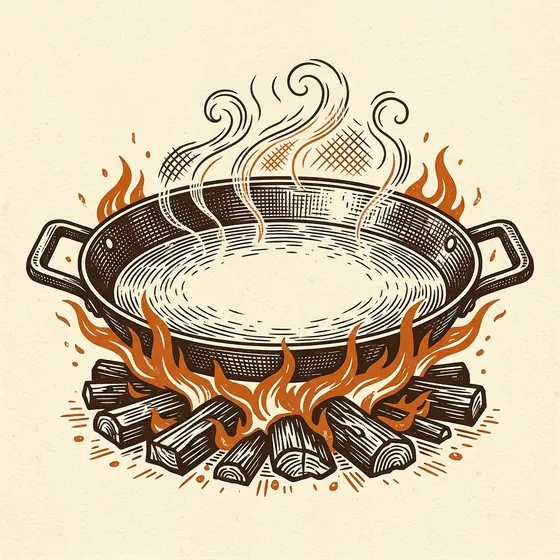 Seque no fogo: ilustração em gravura