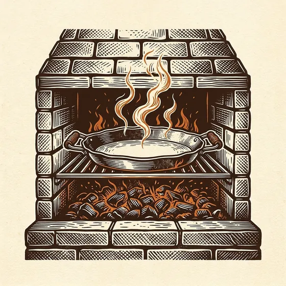 Churrasqueira: ilustração em gravura