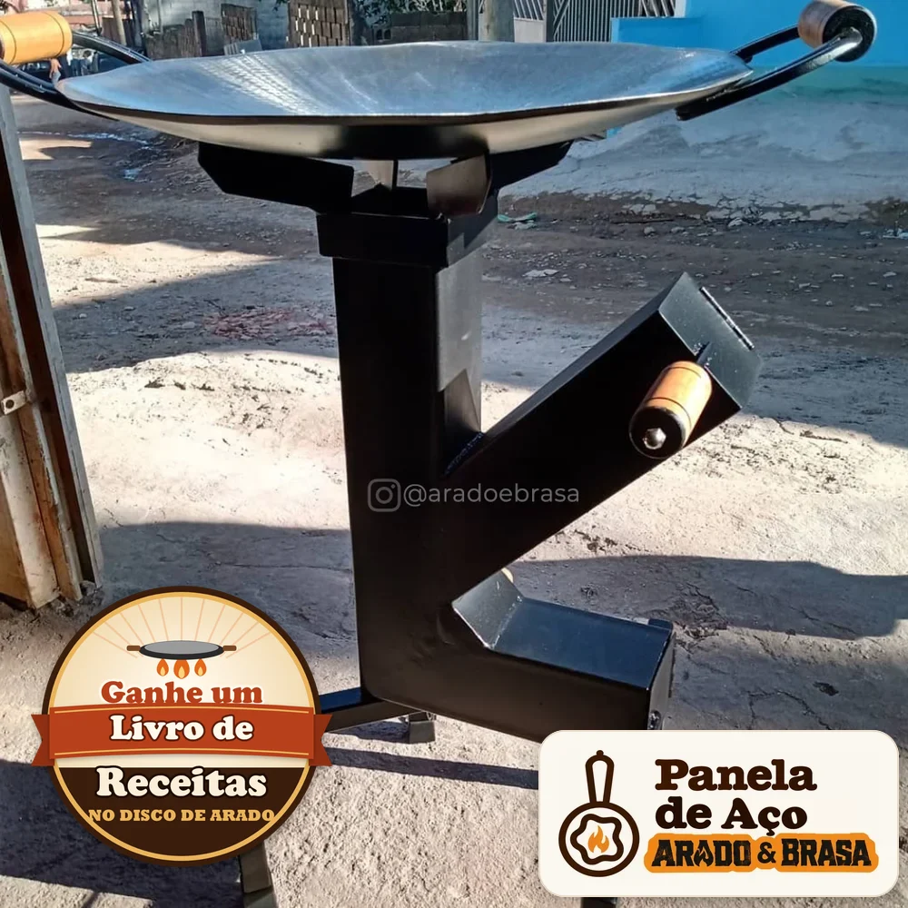 Tacho de Arado 90 cm com Suporte a Lenha