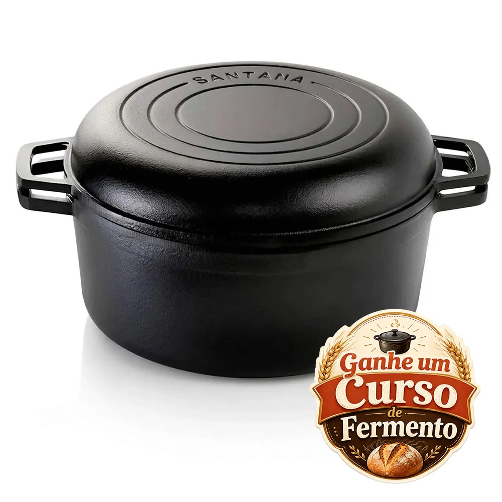 Panela de Ferro Fundido Caçarola Duo Forno Holandês - Santana